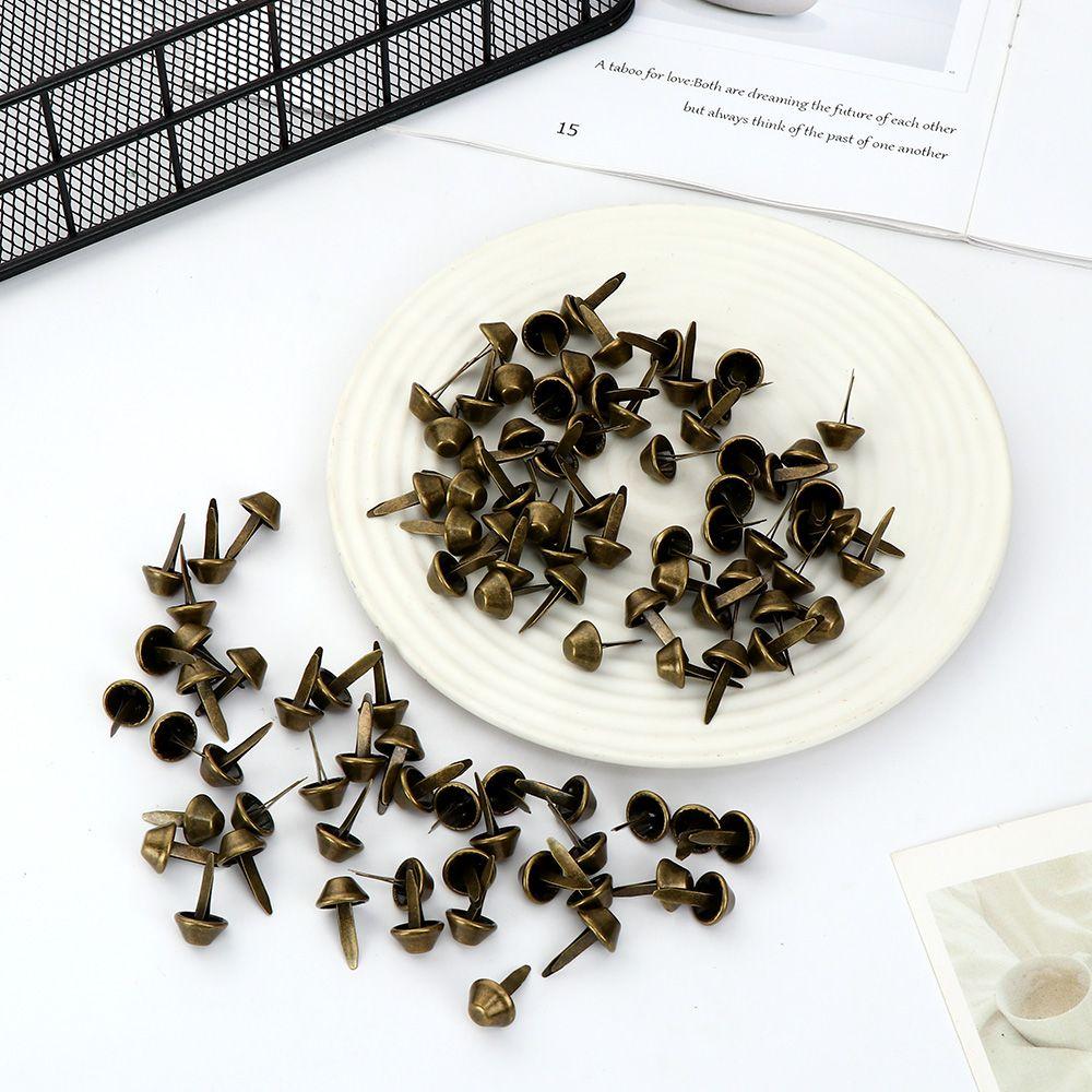 100 шт./комплект 12 мм Панк Кошелек Сумка Проколотые Украшения Изготовление Ретро Заклепки Металлические Ножки Шипы Аксессуары для Сумок