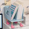 Bear-themed Desktop Shelf Bear Bookend Organizer with Multi-Tier Shelves Cute Bookshelf for Office Hollow Storage Dorm Room Space-Saving Plastic Rack