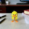 Cute Desktop Ornament with Tie 3D Printed Angry Duck Figurine, Yellow Detachable Decorative for Shelf Tie, Fun Expression Family Home Office