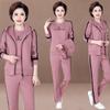 Ladies Casual Plus Size Sports Suit Autumn/winter Sweater Pullover + Sports Pants Three-piece Suit