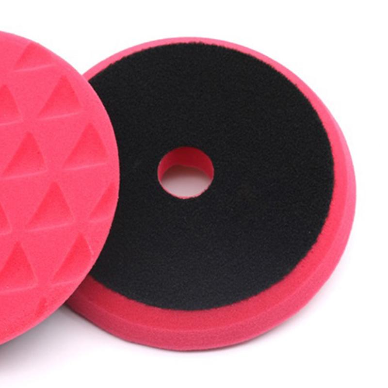 Полировальный круг для автомобиля Полировальная машина Воскование Полировка Чистка Адаптер для дрели Треугольный губчатый диск 5 дюймов Красный
