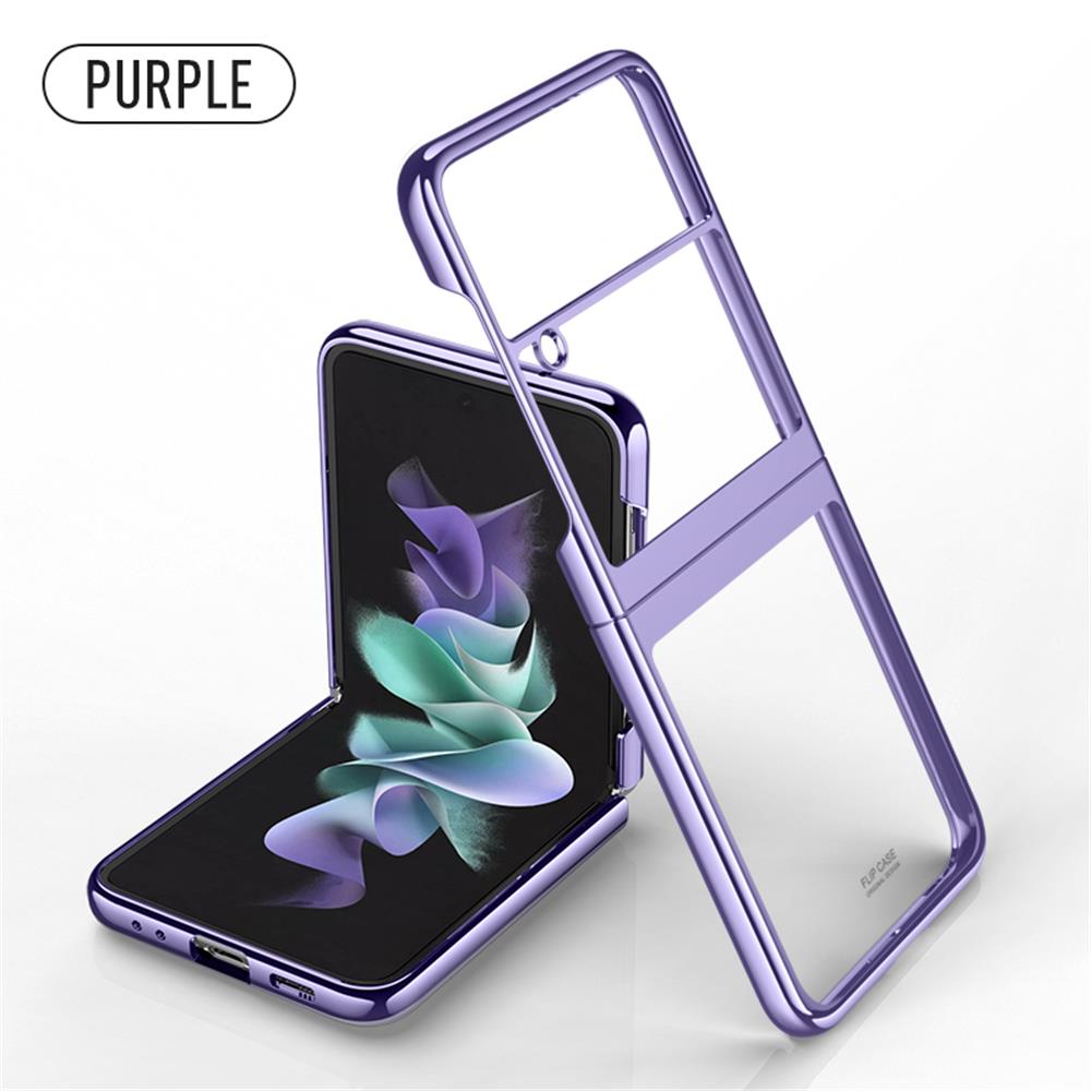 Для Samsung Galaxy Z Flip 4 3 Flip4 Чехол Роскошный Гальванический Прозрачный Цветной Складной Противоударный Защитный Жесткий Чехол