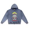 DTG print Knitted Denim Zip-Up Hoodie Copy of GUNS FULL Brother Print Zipper Hoodies  