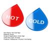 2 Pairs Acrylic Hot Cold Sign Waterproof Self-adhesive House Kitchen Bathroom Office Water Temperature Indication Sign Round Square Warning Sign