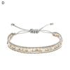 Women Bracelet Adjustable Braided Rope Faux Crystal Vintage Ethnic Style Hollow Out Wrist