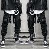 Joggers Cargo Pants for Men Casual Hip Hop Hit Color Pocket Male Trousers Sweatpants Streetwear Ribbons Techwear Pants
