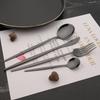 20Pcs Dinnerware Set Stainless Steel Tableware Mirror Dinner Gold Cutlery Set Steak Knife Fruit Fork Spoon Flatware Kitchen Set