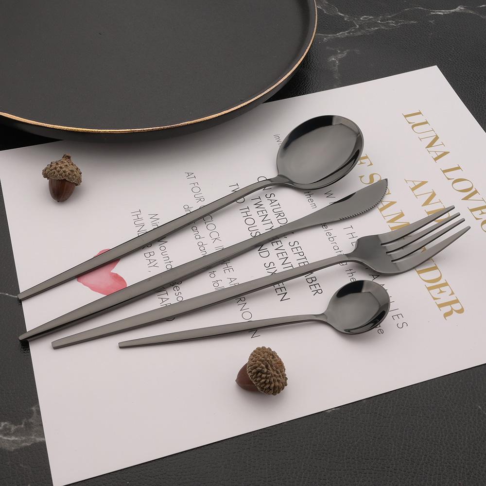 20Pcs Dinnerware Set Stainless Steel Tableware Mirror Dinner Gold Cutlery Set Steak Knife Fruit Fork Spoon Flatware Kitchen Set