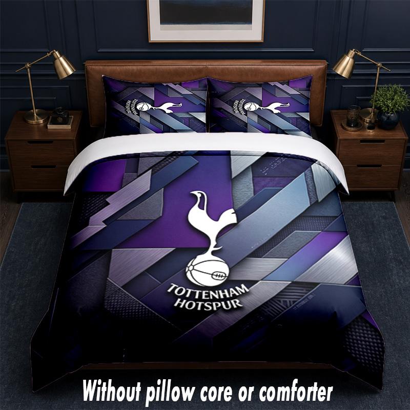 Tottenham Hotspur Design Bed Bedding Set 1 Duvet Cover + 2 Pillowcases Soft Breathable Household Bed Linens