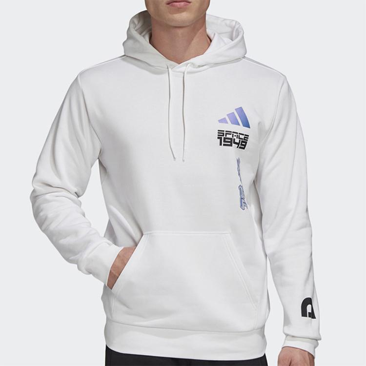 adidas Повседневный спортивный пуловер с капюшоном, мужские топы, белый GI6397