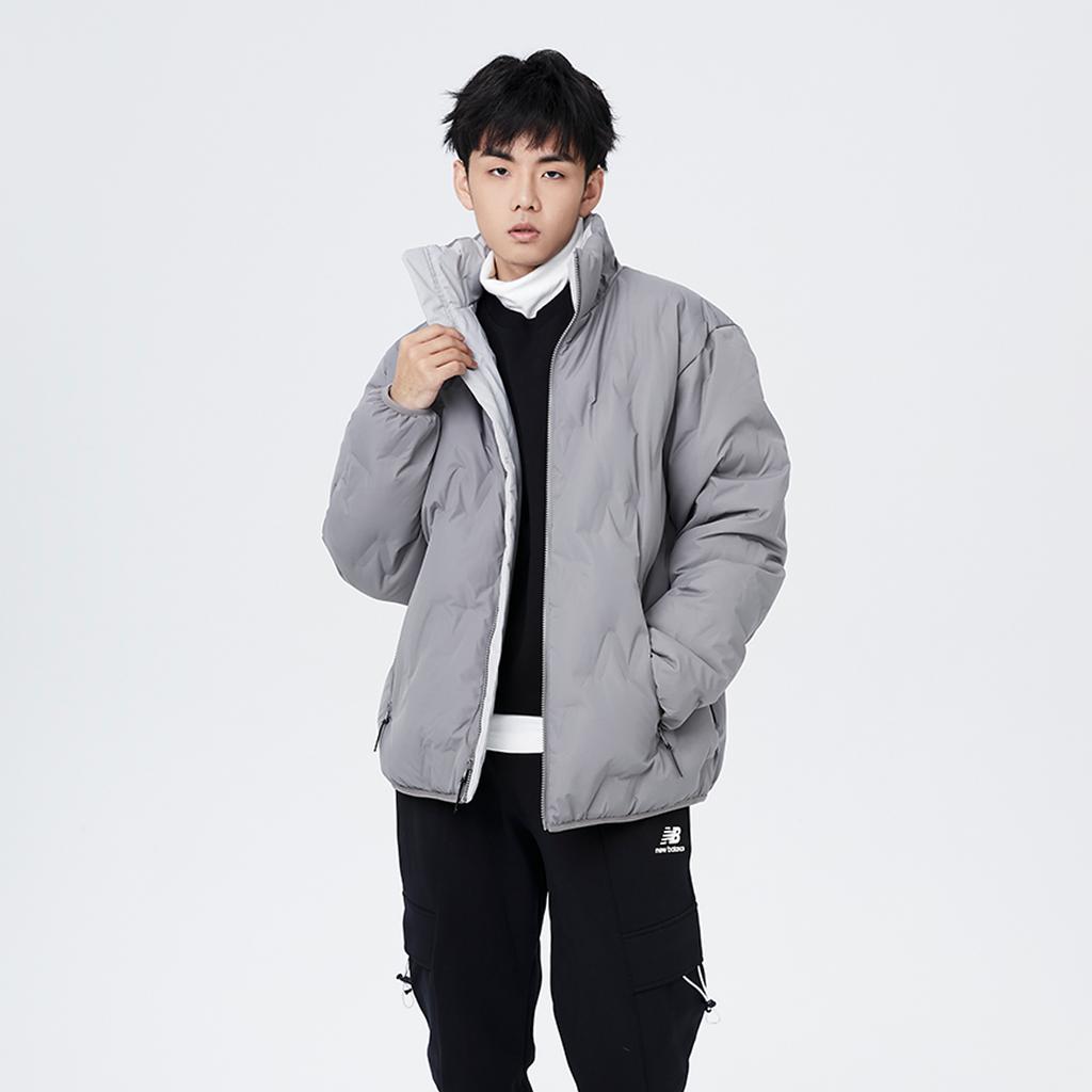 New Balance Пуховики Мужские Серый Стойка Умеренный Другое AMJ14330-RCD