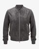 Men's Gray Genuine Biker Wear Stylish Soft Bomber Jacket Suede Lambskin Handmade Stylish