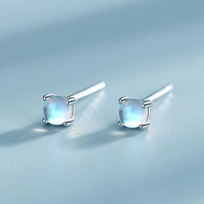 Серьги-гвоздики «Слезы русалки» из бисера, женские украшения для девочек, серьги с лунным камнем, маленькие серьги, простые серьги