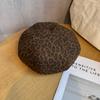 Leopard Retro Fashionable Print Women Casual Beret For Autumn Winter And