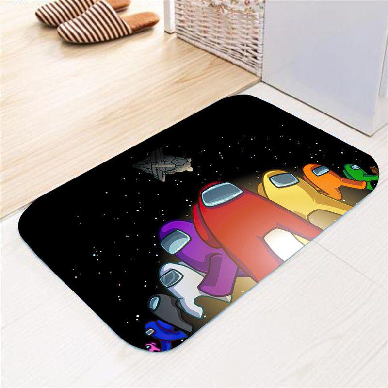 Game Among Us Flannel Mat Home Bath Bathroom Nonslip Carpet Rug Floor Decor