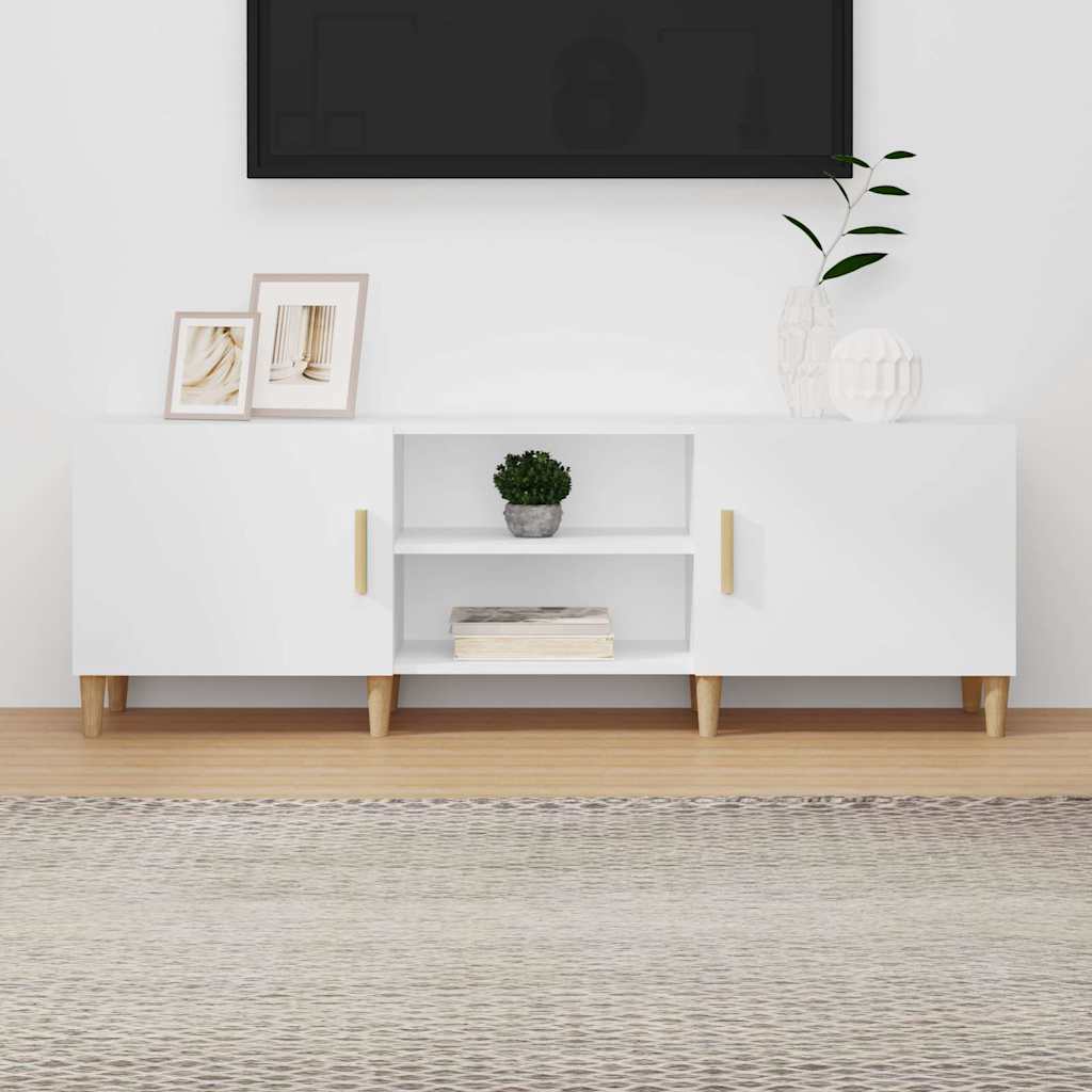 Vidaxl Szafka Pod Tv, Biała, 150X30X50 Cm, Materiał Drewnopochodny