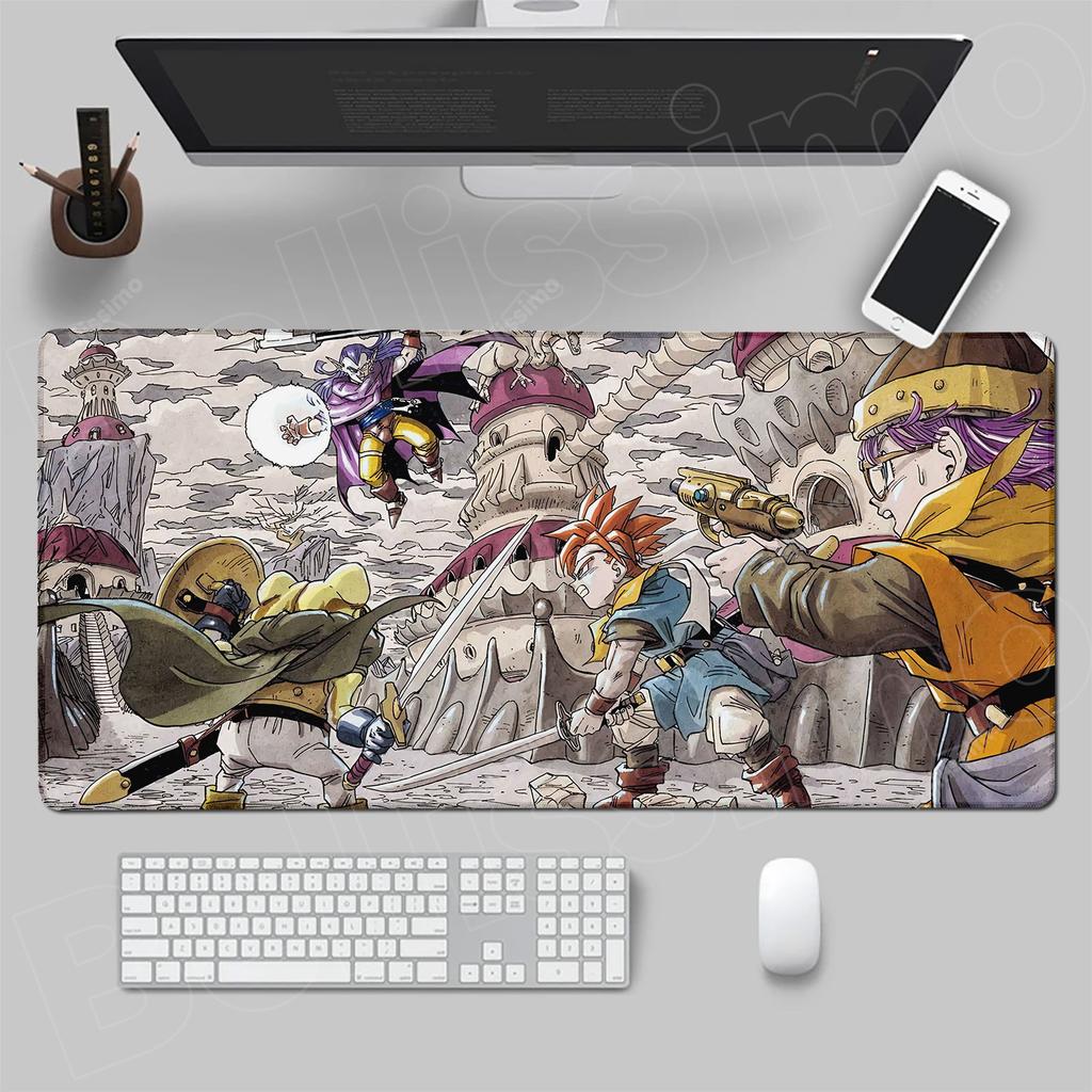 Mouse Pad Anime Gamer Gaming Accessories Speed C-chrono Trigger Keyboard Pad Rubber Lock Edge Desktop Mouse Mat Laptop Mousepad