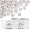 OLYCRAFT 50 Pieces Rhinestone Beads, Ball Beads, 14mm, Grade A, Resin Clay, for Jewelry, Pendants, DIY Crafts, Handmade, White, 1mm Hole