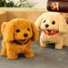 Kids Electric Plush Dog Toy Walking Barking Tail Wagging Interactive Puppy Plushie Toy Toddlers Boys Girls Educational Simulation Animal Toy