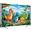 Cartoon Dinosaur Party Backdrop 120x80cm Polyester Background Cloth for Children Birthday Photo Booth Decoration