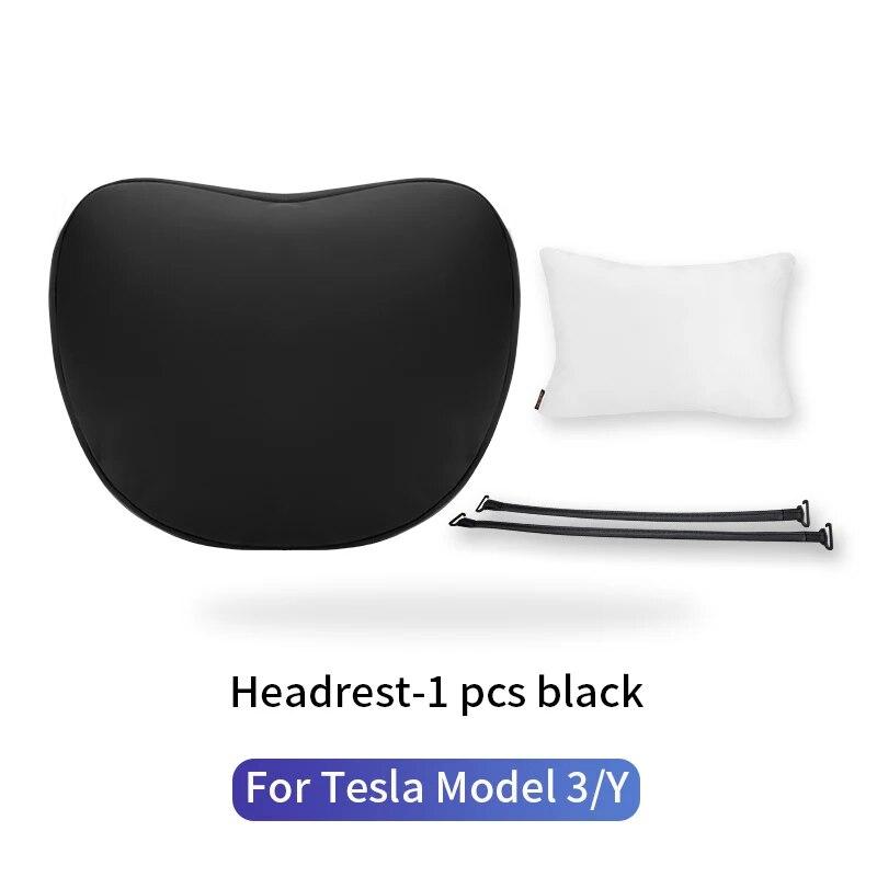 Подушка для шеи для tesla model 3 2018-23/модель y, подголовник, поясничная поддержка, подушка для шеи, высококачественное кожаное сиденье, автомобильные аксессуары
