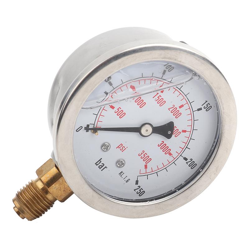 Hydraulic Pressure Gauge 0-250Bar 0- 3750PSI G1/4 63mm  Hydraulic Water Pressure Gauge Meter