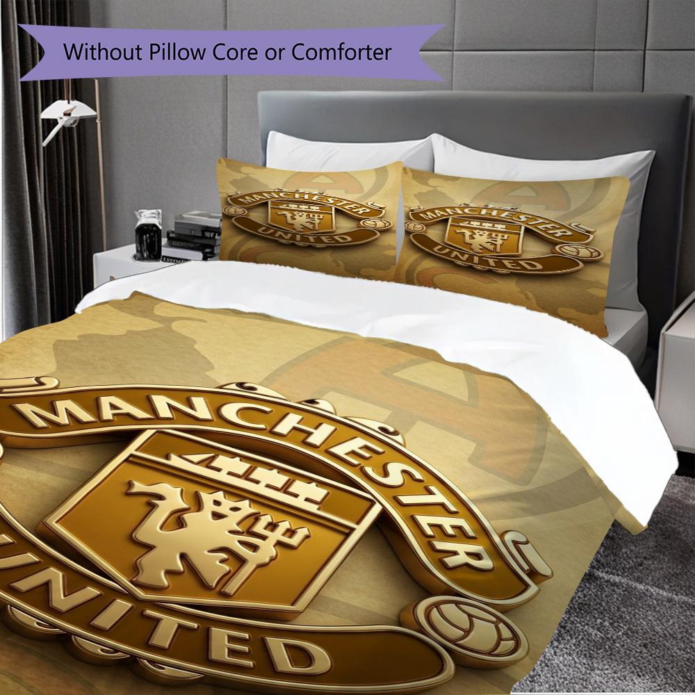Glory Manchesters Emblematic Pride Three-piece set (1 * duvet cover + 2 * pillowcase, without core) 2D Flat Christmas birthday gift