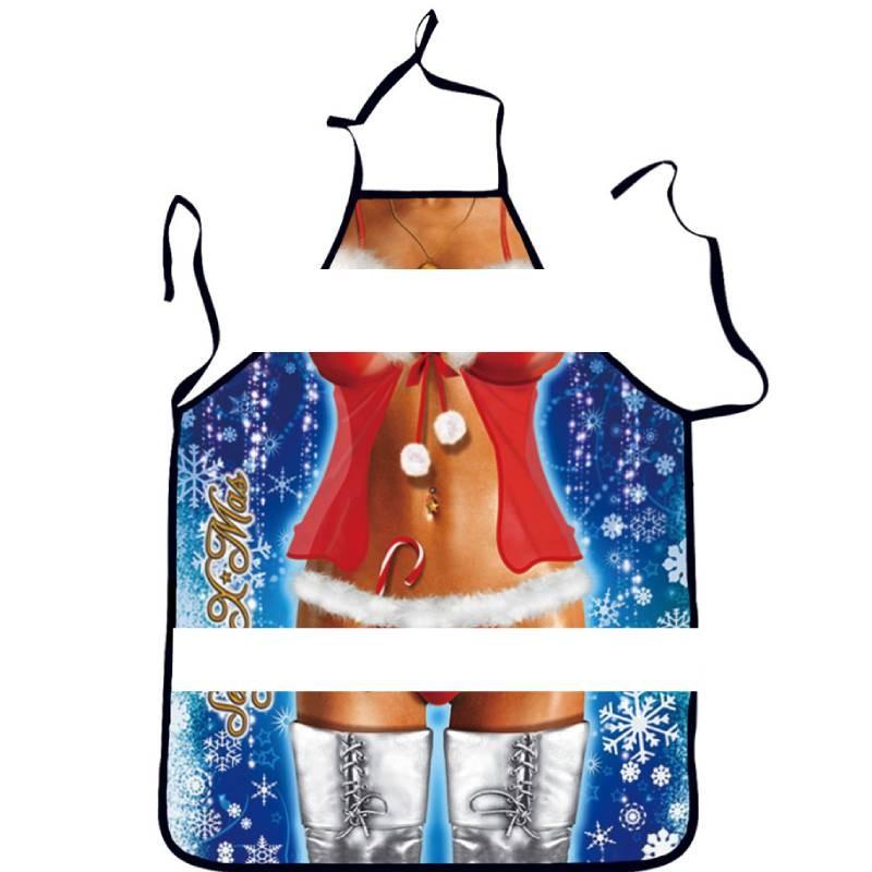 Polyester Waterproof Apron With Fun Cartoon Prints For Couples Cooking And Party Use