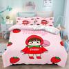 Fujiya Peko Chan 3D Print Bedding Set, Cute Japanese Cartoon Duvet Cover with Pillowcases, Kids Girls Bedroom Decor Bedding
