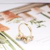 Adjustable Gradient Color Girls Korean Butterfly Open Ring Crystal Fashion Jewelry Finger Rings
