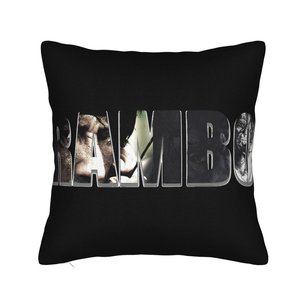 John Rambo Movie Classic Red Text Logo Pillowcases Novelty Pillow Case For Living Room Sofa Comfy Pillow Cover