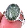 Natural Seraphinite Gemstone 925 Solid Sterling Silver Jewelry Ring Size 7 g1M80