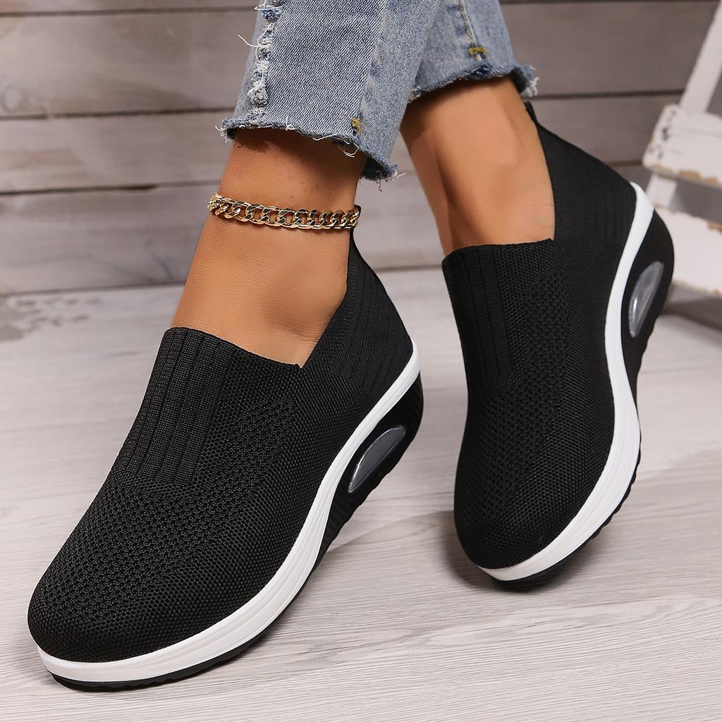 Women Mesh Breathable Loafers Sneakers Solid Color Front Summer Walking Casual Shoes Size 36-43