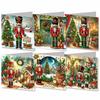 6Pcs/Set 2D Flat DIY  Painting Greeting Card Kit Christmas DIY Greeting Cards  Birthday