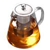 POKALOTEA PK4150M Glass Teapot, Large Capacity (1500ml Full Capacity), with Stainless Steel Strainer, Heat-Resistant (170°C), Serves 4-6, for Black