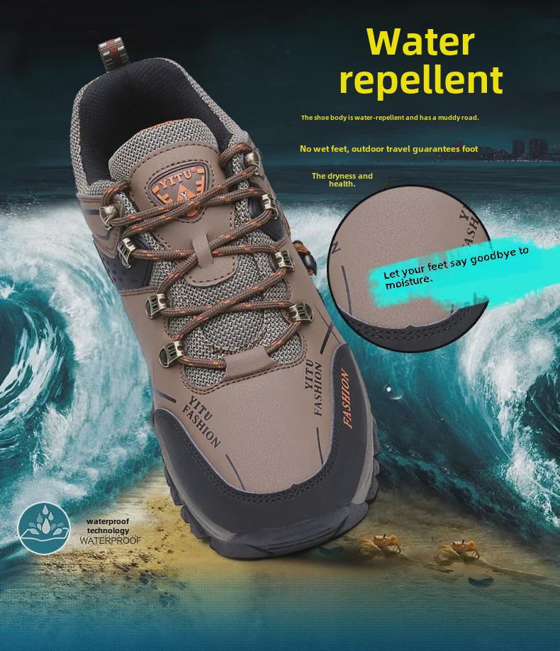 Мужские дышащие нескользящие походные ботинки для активного отдыха — низкие, большого размера, подходят для путешествий и занятий спортом по бездорожью