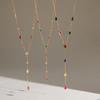 Uworld Multicolor Geometric Zircon Y Shape Chain Necklace For Women 18K Gold PVD Plated Stainless Steel Necklace Fashion Jewelry