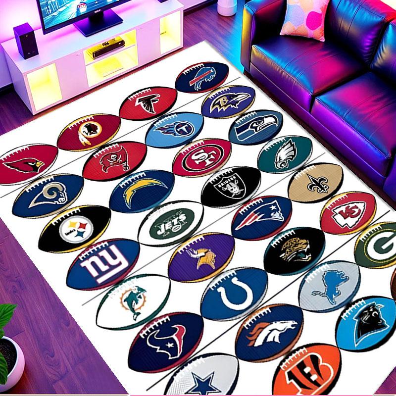 Ковер с принтом NFL, Моющийся напольный ковер, Для прихожей, Общежития, Прачечной, Офиса, Кабинета, Декор дома, Подарок на День рождения, Рождество