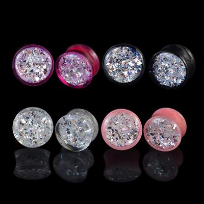 2 шт. 8-50 мм блестящие блестки ушные вкладыши туннели калибры расширитель для ушей растяжитель украшения для тела для женщин мужчин