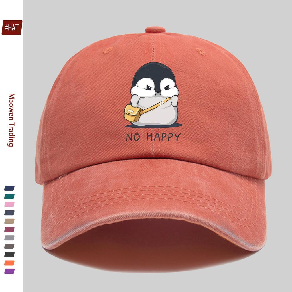pc pcs Penguin Print Trucker Hat Adjustable Snapback Cap with Penguin Yellow Bag Lightweight Washed Vintage Suitable for