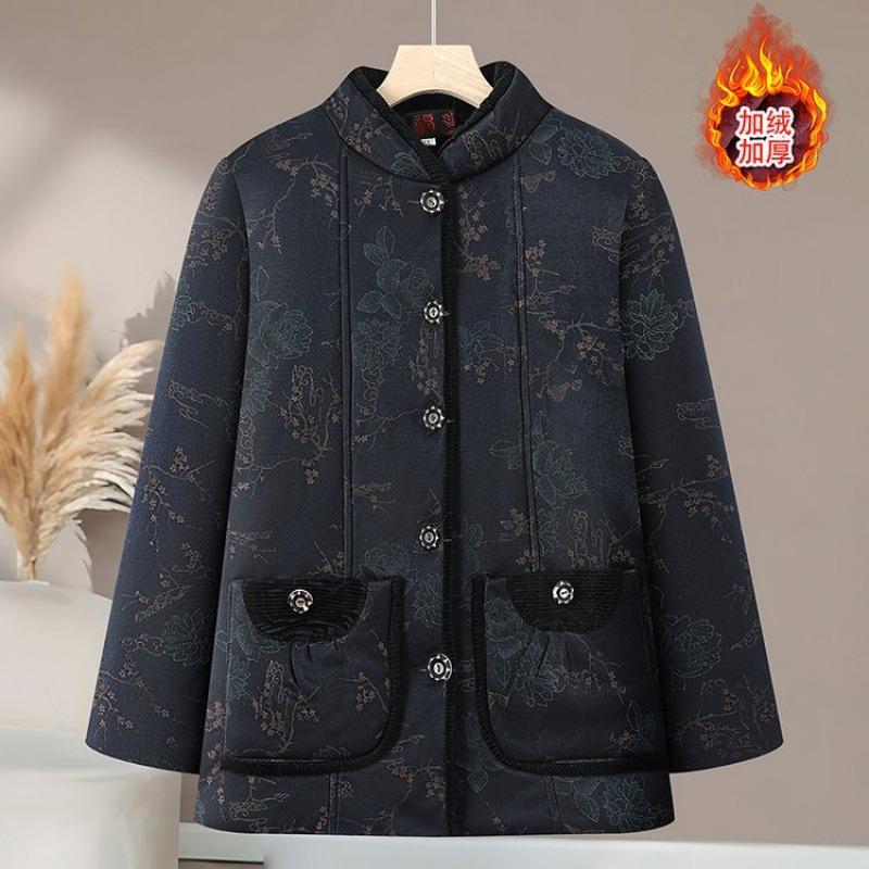 Зимняя одежда с хлопковой набивкой, новые бархатные куртки с хлопковой набивкой, одежда для пожилых женщин и утолщенные зимние пальто.