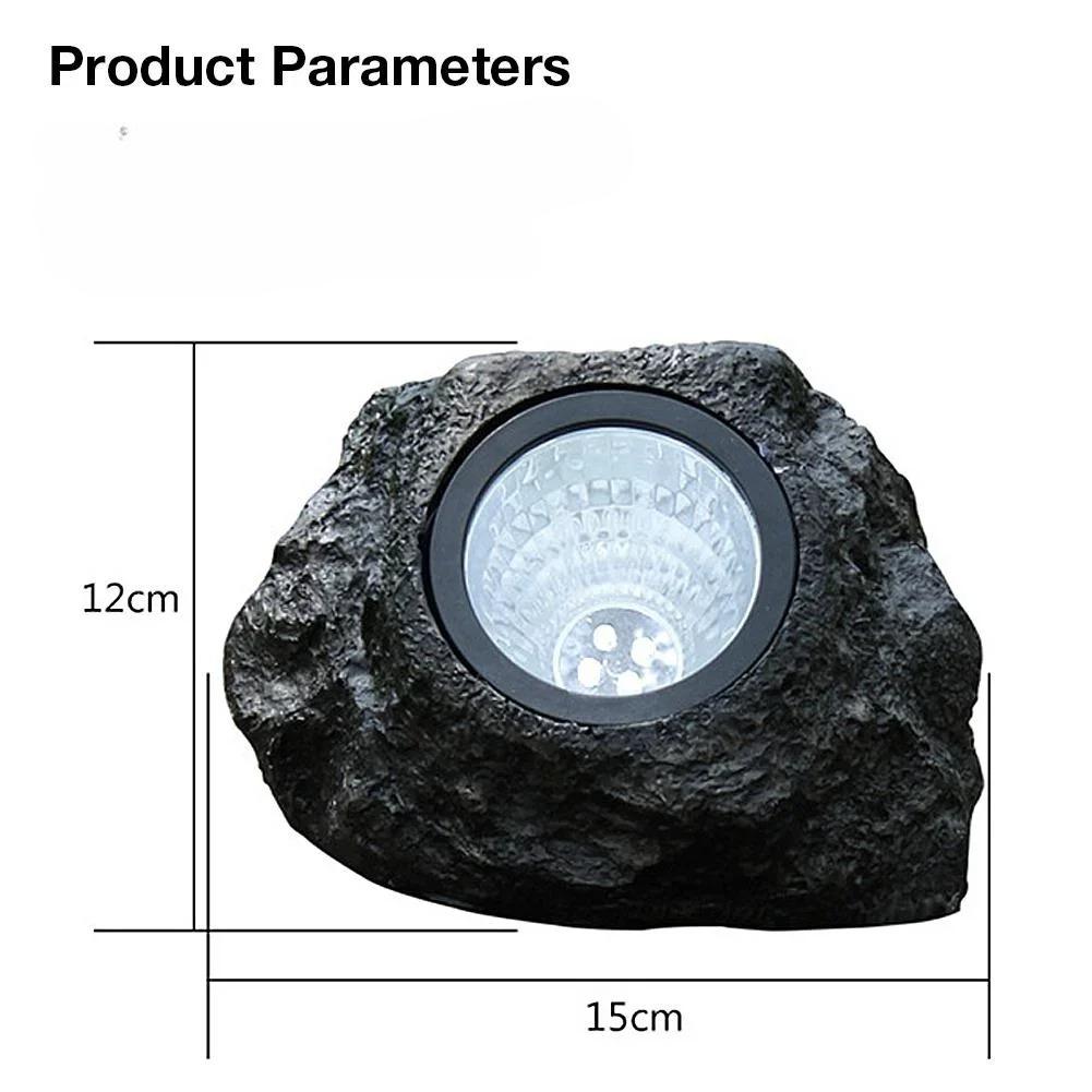 Warm/Cold White Stone Solar Powered Landscape Light Garden Light for Waterproof Outdoor Garden Lawn Pathway Patio Tree Decor