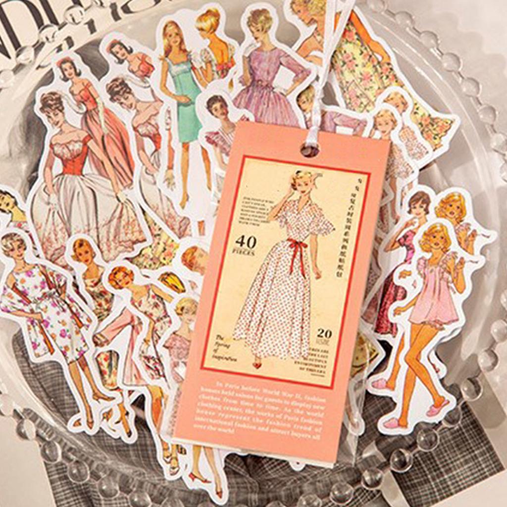 Винтажные женские наклейки, декоративные ретро-эстетичные наклейки для альбома, альбома, дневника