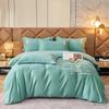 Легкий роскошный комплект постельного белья из четырех предметов из утолщенного хлопка, длинноволокнистый хлопок с вышивкой и начесом, пододеяльники