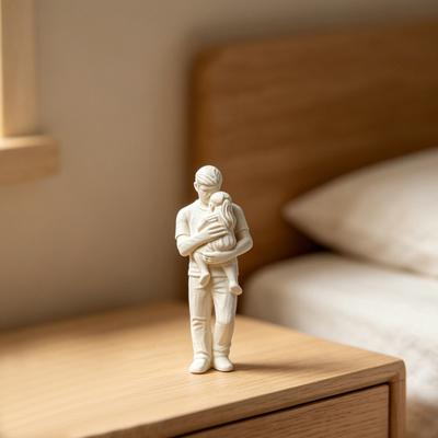 Подарки на день рождения папе от дочери, 3D-печатная фигурка отца, держащего детей, скульптура папа и ребенок ко Дню отца, декор для рабочего стола