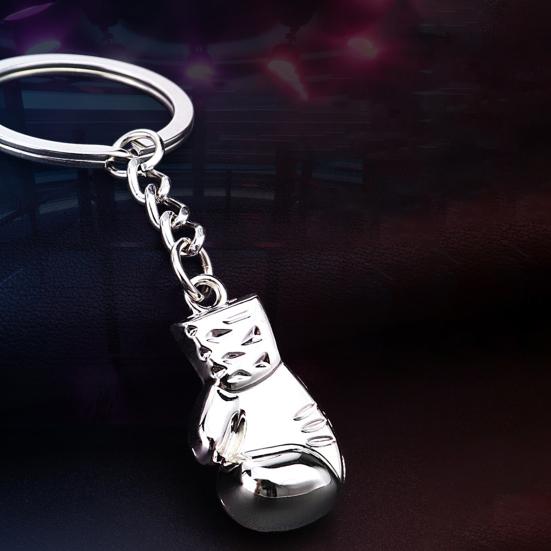 2Pcs Special Collections Boxing Gloves Keychain Anti-oxidation Practical Creative Metal Mini Boxing Gloves Keychain