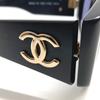 CHANEL 01451 vintage CC Logo Smoke eyewear sunglasses Plastic Black/Gold