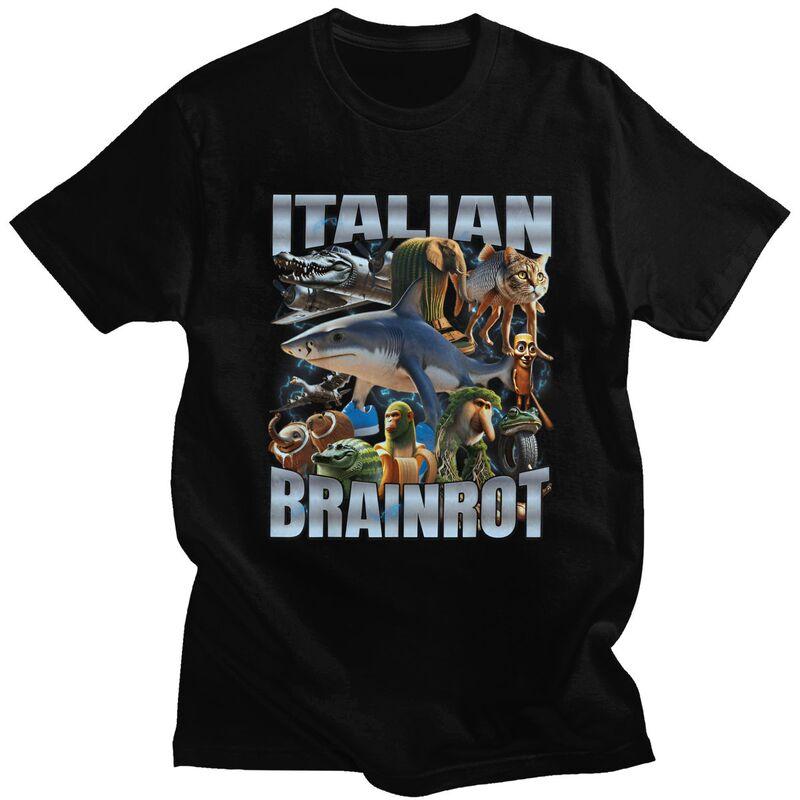 Italian Brainrot Meme Collage T Shirts Unisex ShortSleeve Tshirt Streetwear Casual Graphic Tee Tops Loose Oversized Clothes