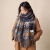 2024 New Autumn/Winter Men/Women Atmosphere Plaid Fringe Warm Scarf Couple Thick Long Scarf Gift