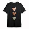 Women's Classic T-Shirt Pink Red Green Hearts Graphic Black Cotton Plus Size Tee